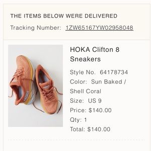 Hoka Clifton 8 sun baked/shell coral